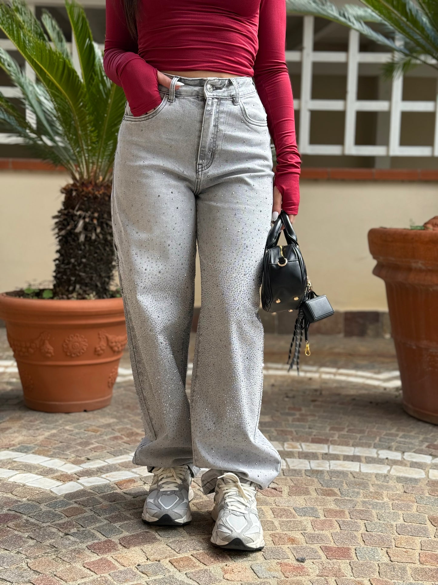 Jeans Ballon Crystal "Grey"